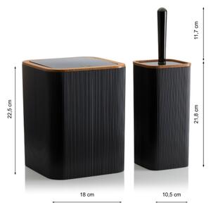 Koupelnový set ZOYA 5 ks černá/hnědá