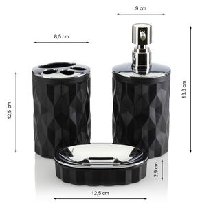 Koupelnový set REINA 5 ks černá/chrom