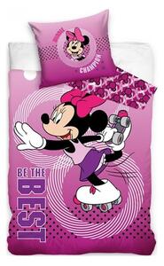 Bavlněné ložní povlečení Disney - motiv Minnie Mouse na bruslích - 100% bavlna - 70 x 90 cm + 140 x 200 cm