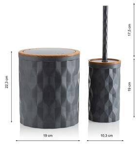 Koupelnový set REINA 5 ks antracit/hnědá