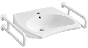Umyvadlo keramické pro handicapované Tina + 2x madlo bílá - nástěnné - bílá lesklá - 62x53 cm