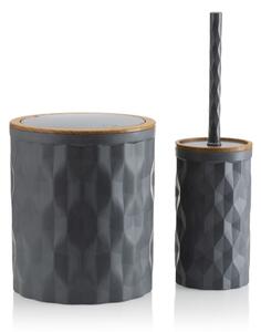 Koupelnový set REINA 5 ks antracit/hnědá
