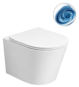 WC závěsné Hugo, Vortex - vírové splachování + Slim/SoftClose sedátko - bílá lesklá - 53x36 cm