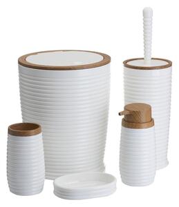 Koupelnový set CAROL 5 ks bílá/hnědá