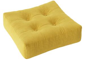 Žlutý manšestrový sedací polštář Karup Design More 70 x 70 cm