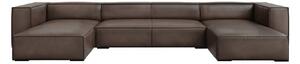Hnědá kožená rohová pohovka (do "U") Madame – Windsor & Co Sofas