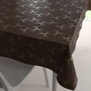 Biante Velký sametový obdélníkový ubrus Isabela IBL-012 Rose Gold trojúhelníky na hnědém 160x220 cm