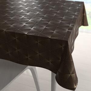 Biante Velký sametový čtvercový ubrus Isabela IBL-012 Rose Gold trojúhelníky na hnědém 230x230 cm