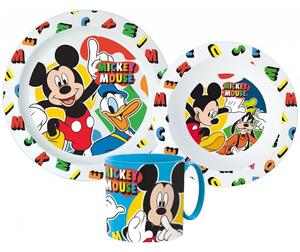 Dětská sada plastového nádobí Disney - Mickey Mouse s hrníčkem - 3 díly