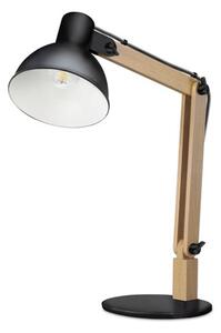 TopLux Dřevěná lampička GETI pro LED žárovku se závitem E27 černá s vypínačem GTL102B
