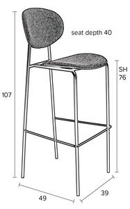 Šedé barové židle v sadě 2 ks 107 cm Donny – White Label