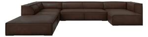 Tmavě hnědá kožená rohová pohovka (levý roh) Madame – Windsor & Co Sofas