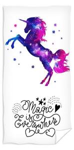Bavlněná plážová osuška Magický jednorožec - Magic unicorn - 100% bavlna, froté s gramáží 300 gr./m² - 70 x 140 cm