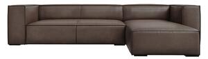 Hnědá kožená rohová pohovka (pravý roh) Madame – Windsor & Co Sofas