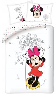 Bavlněné ložní povlečení Disney - motiv Minnie Mouse s pampeliškou - 100% bavlna - 70 x 90 cm + 140 x 200 cm