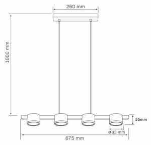 LED Lustr na lanku MIRELLA 4xGX53/6W/230V zlatá/černá