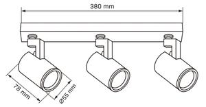 Bodové svítidlo LYNX 3xGU10/10W/230V černá