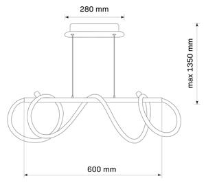 LED Lustr na lanku EMMA LED/38W/230V černá