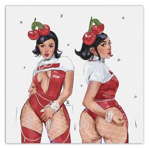Obraz na plátně Lady cherry - Vivian Lihonde Rozměry: 30 x 30 cm