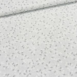 Směsové plátno 403004 TALCA GREY 91, šedé listy, š.140cm (látka v metráži)