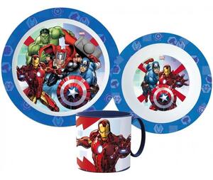 Sada plastového nádobí Avengers s hrnkem