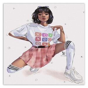 Obraz na plátně Dospívající dívka v růžové sukni - Vivian Lihonde Rozměry: 30 x 30 cm