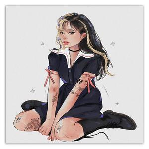 Obraz na plátně Dospívající dívka s tetováním - Vivian Lihonde Rozměry: 30 x 30 cm