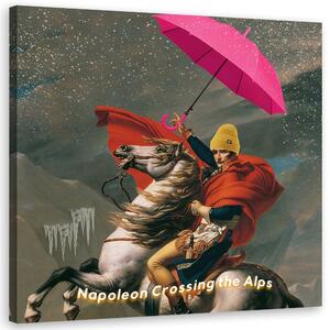 Obraz na plátně Napoleon na koni s deštníkem - Bekir Ceylan Rozměry: 30 x 30 cm