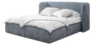 Světle šedá čalouněná dvoulůžková postel s úložným prostorem s roštem 180x200 cm Louise – Bobochic Paris