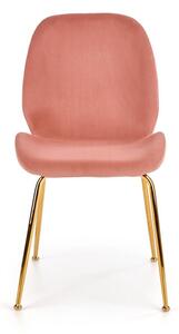 Jídelní židle Angelika, růžová / zlatá