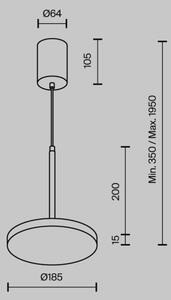 Maytoni P076PL-L12W3K-BS - LED Lustr na lanku PLATO LED/12W/230V 3000K zlatá