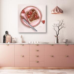 Obraz na plátně Sendvič s nutellou a jahodami - Svetlana Gracheva Rozměry: 30 x 30 cm