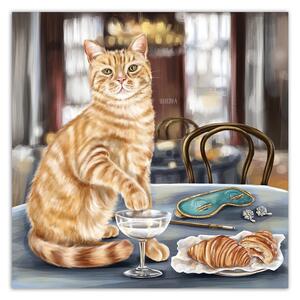 Obraz na plátně Zrzavá kočka na vynikajícím večírku - Svetlana Gracheva Rozměry: 30 x 30 cm