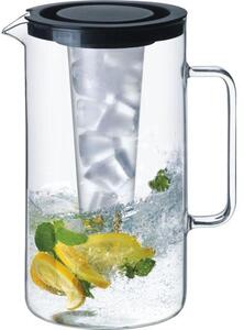 Džbán skleněný Bohemia Cristal Simax 2 l s černým víkem a zásobníkem na led