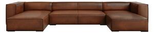 Koňakově hnědá kožená rohová pohovka (do "U") Madame – Windsor & Co Sofas