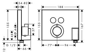 Hansgrohe Shower Select, termostatická baterie pod omítku, se 2 výstupy, chromová, 15765000