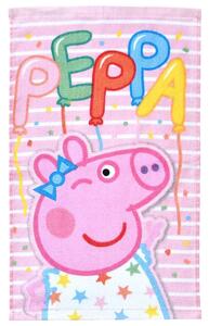 Carbotex dětský froté ručník PRASÁTKO PEPINA (PEPPA) NAROZEINOVÁ OSLAVA, růžový, 30x50cm