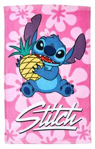 Carbotex Dětský froté ručník LILO A STITCH MAZLÍK ANANAS, růžový, 30x50cm