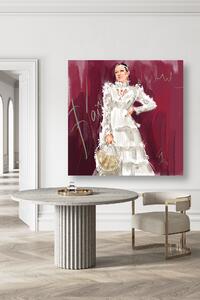 Obraz na plátně Šaty Móda Ženy Růžová - Irina Sadykova Rozměry: 30 x 30 cm