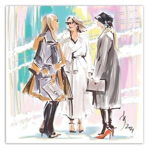 Obraz na plátně Women Walk Paris Přátelství - Irina Sadykova Rozměry: 30 x 30 cm