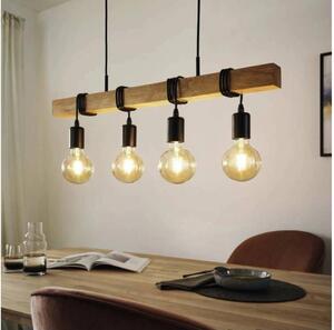 Eglo 33378 - LED Lustr na lanku TOWNSHEND 4xE27/4W/230V 2200K béžová/černá