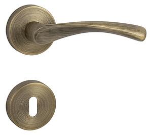 Dveřní kování MP FO - FAN - R (OGS - Bronz česaný matný), klika-klika, WC klíč, MP OGS (bronz česaný mat)