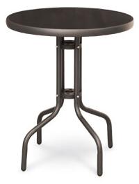 Balkonový stolek kovový se skleněnou deskou průměr 60 cm samostatně