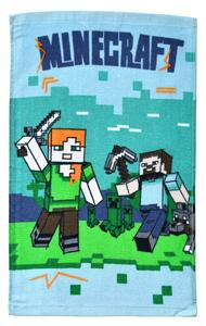 Carbotex dětský froté ručník MINECRAFT VZHŮRU DO BOJE, modrý 30x50cm