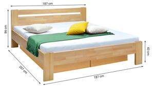 Dvoulůžková postel s roštem a úložným prostorem z masivu AMARA 180x200 cm buk
