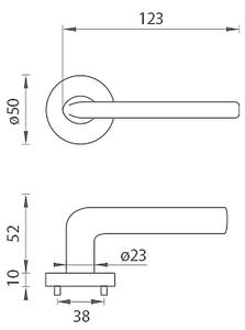 Dveřní kování MP FO - MILLY - R (BS - Černá matná), klika-klika, Otvor na cylindrickou vložku PZ, MP BS (černá mat)