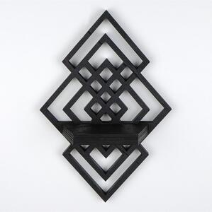 Dekorativní nástěnná police Vanute 3 (černá). 1093657