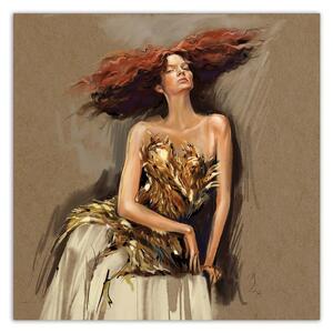 Obraz na plátně Módní modelka Zrzavá žena - Irina Sadykova Rozměry: 30 x 30 cm