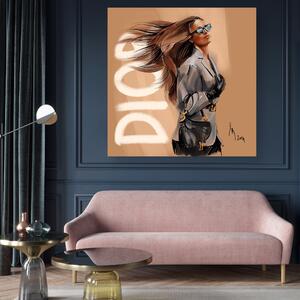 Obraz na plátně Dior Fashion Woman Walk - Irina Sadykova Rozměry: 30 x 30 cm