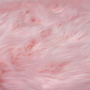 Kusový koberec Faux Fur Sheepskin Pink kruh 120x120 cm